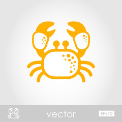 Crab outline icon. Summer. Vacation