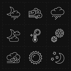 nine flat modern weather icons