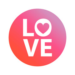 vector an illustration an inscription love on a pink background