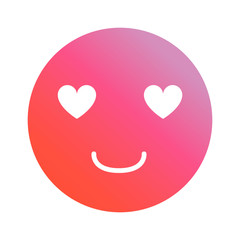 Smilie for St. Valentine's Day in flat style a vector. Smiling with hearts