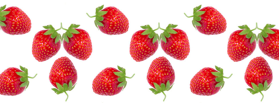 banner pattern ripe fresh red strawberries
