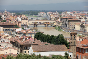 Fototapeta na wymiar Landscape of Florence from roots, Italy