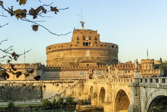 sight of the castle of Santangelo, Rome Italy,.