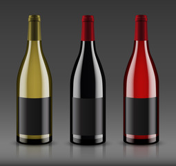 Mockup wine bottle. vector design.