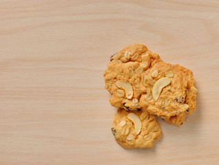 cookie isolated on wood background