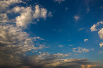 Sky with clouds in the summer twilight.