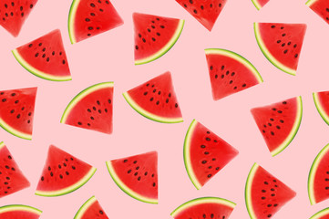 Seamless background with watermelon slices. Vector illustration. design for greeting card and invitation of seasonal summer holiday - 158988578