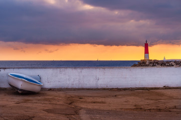 Small boat waitting for sailing