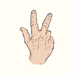 Hand gesture Three fingers