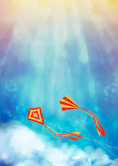 Blue Sky with Kite