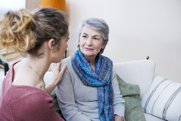 Senior woman with her carer