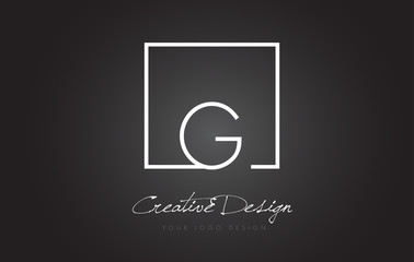 Fototapeta premium G Square Frame Letter Logo Design with Black and White Colors.