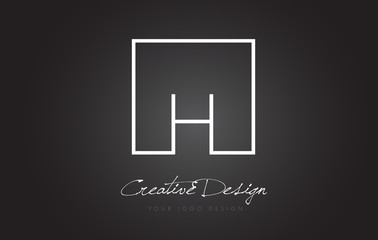 Obraz premium H Square Frame Letter Logo Design with Black and White Colors.