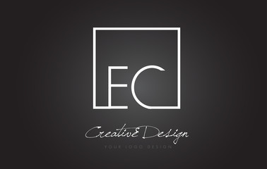Obraz premium EC Square Frame Letter Logo Design with Black and White Colors.