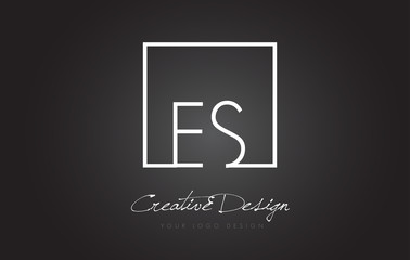 Fototapeta premium ES Square Frame Letter Logo Design with Black and White Colors.