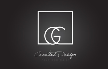 Fototapeta premium GC Square Frame Letter Logo Design with Black and White Colors.