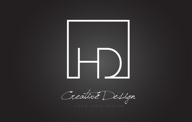HD Square Frame Letter Logo Design with Black and White Colors. - obrazy, fototapety, plakaty
