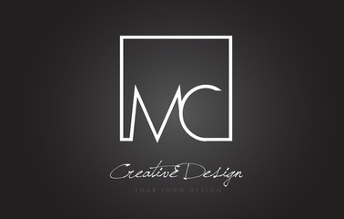 MC Square Frame Letter Logo Design with Black and White Colors. - obrazy, fototapety, plakaty