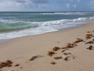 Fußspuren am Atlantikstrand