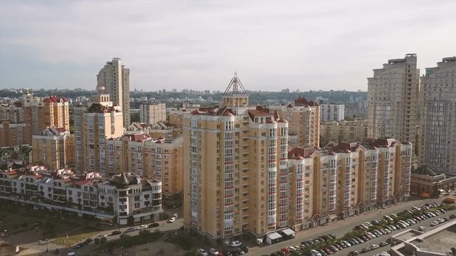 Kiev, Ukraine, district Obolon. Aerial view