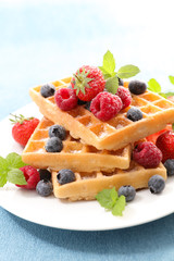 waffles with berry fruit