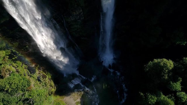 Aerial 4K - Cascate dell'Acqua Fraggia a Borgonuovo - Val Bregaglia (IT)