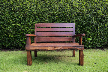 Fototapeta premium bench wood in outdoor garden