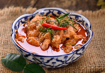 Red pork curry delicious Thai food