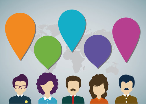 Infographie personnes et bulles