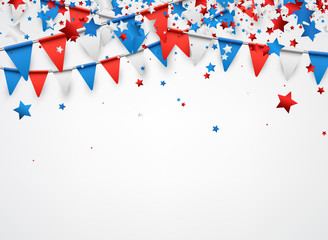 White background with flags and stars.