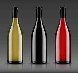 Mockup wine bottle. vector design.