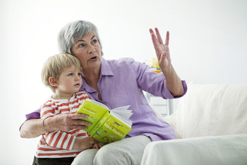 Elderly person & child