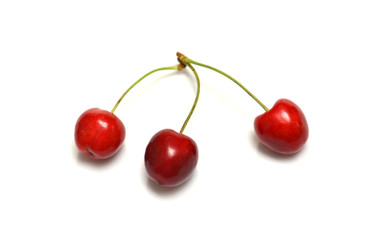Cherry on white background