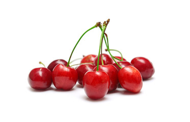 Cherry on white background