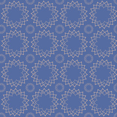 Flower mandala ornament. Floral decorative seamless pattern. Oriental background with round design elements. Floral decorative seamless pattern.