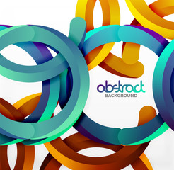 Modern 3d geometrical style background, arch circular lines