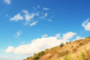 Fototapeta na wymiar Mountain landscapes with blue sky background 