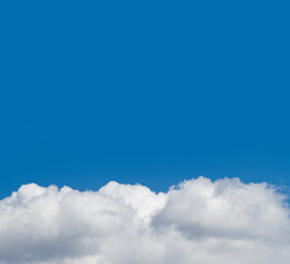 Image of cloud on blue sky background closeup
