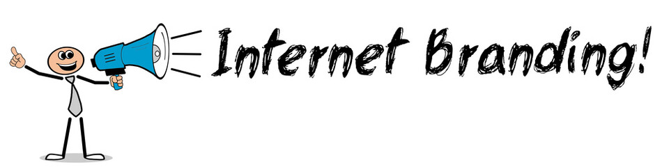 Internet Branding! / Mann mit Megafon