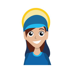 Virgin mary mother of god icon vector illustration graphic design