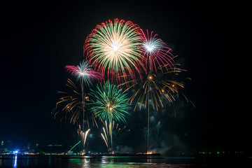 beautiful waterfall display on celebration night