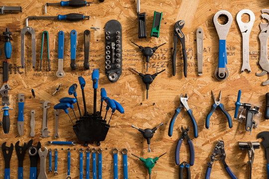 Assortment of bicycle tools