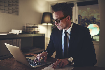 Businessman working concentrated