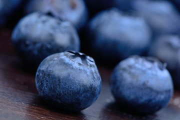 Many blueberries on table