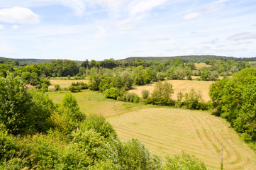 Fototapeta na wymiar View of the countryside of Mont-Devant-Sassey