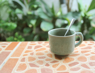 Coffee cup on a Marble patterned background