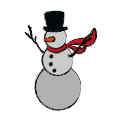 Snowman christmas cartoon icon vector illustration graphic design