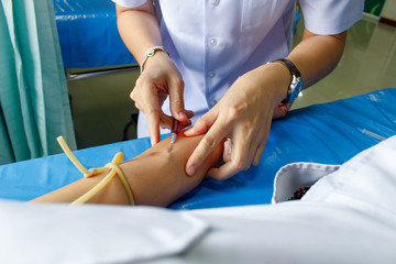 Nursing injection for patients on the bed