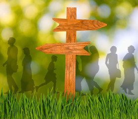 Image of arrow and people