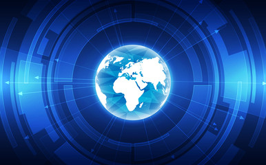 vector digital global technology concept, abstract background